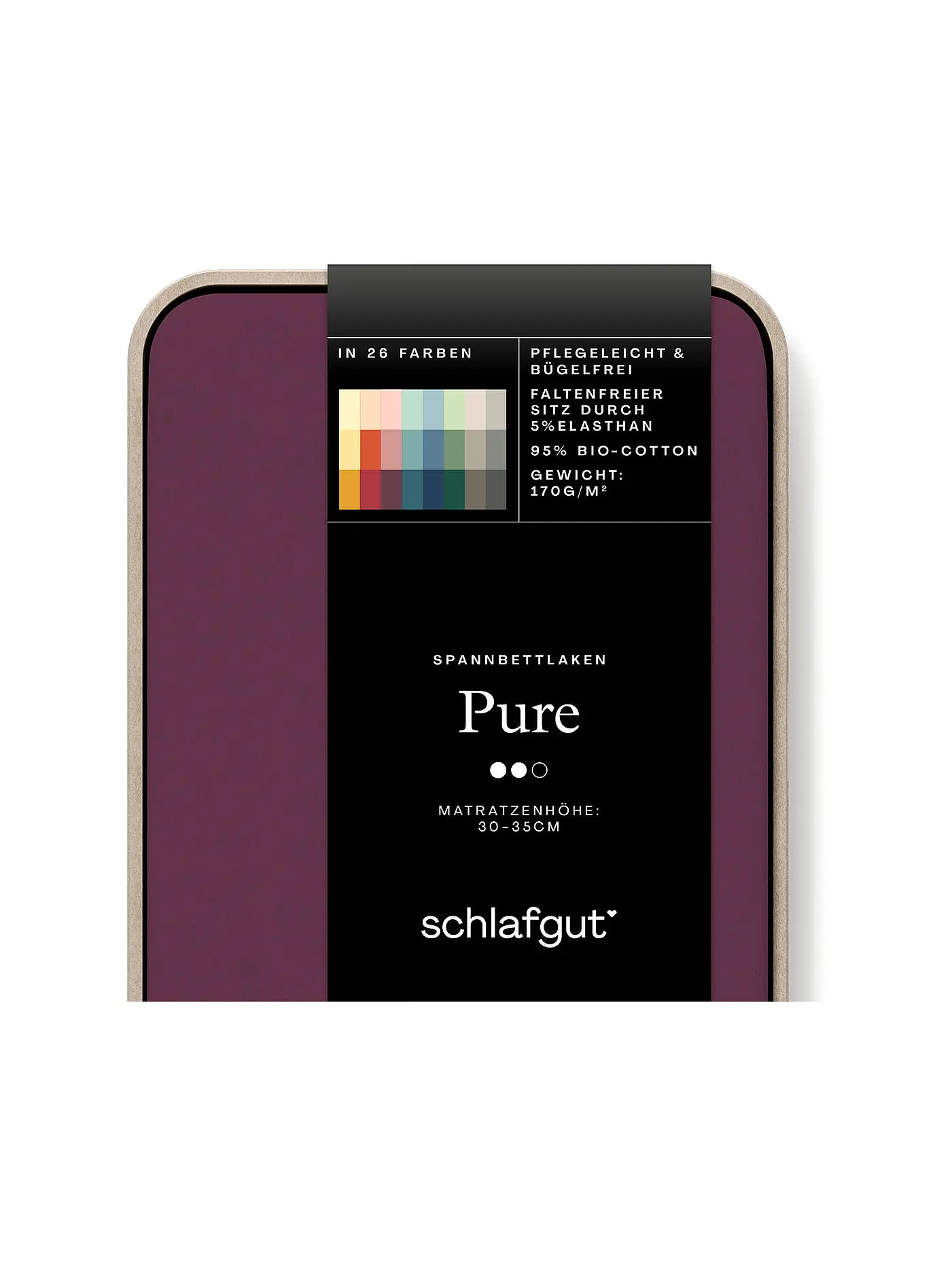 SCHLAFGUT | Jersey Spannleintuch PURE 90x200cm Grey Light S | beere